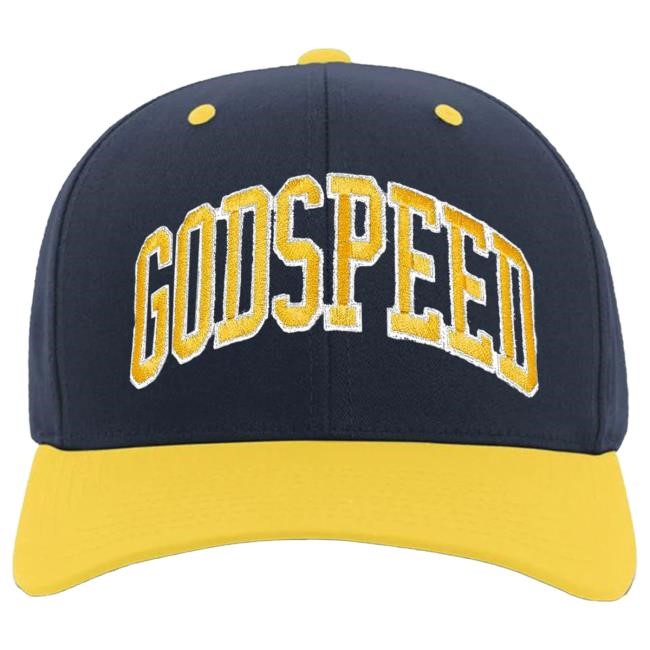 Official Zach Bryan Merch Store Shop ZB Godspeed Michigan Navy and Yellow Cap