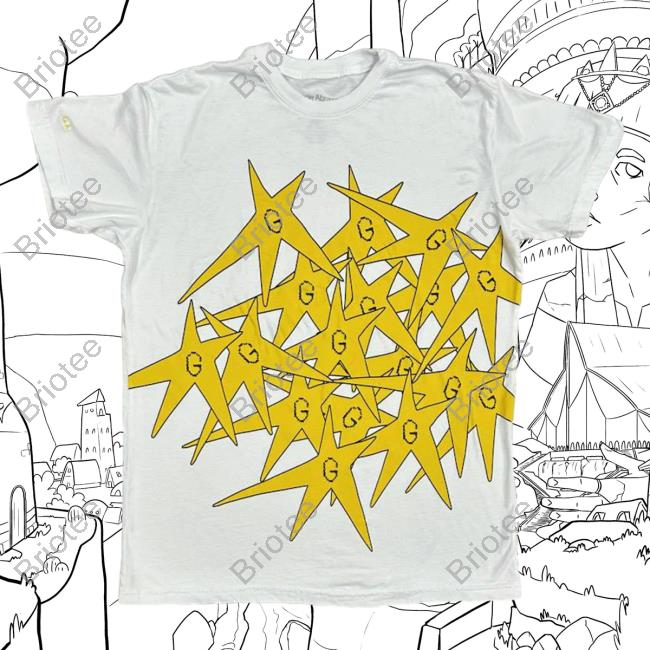 G Yellow Star Splatter White Tee Shirt
