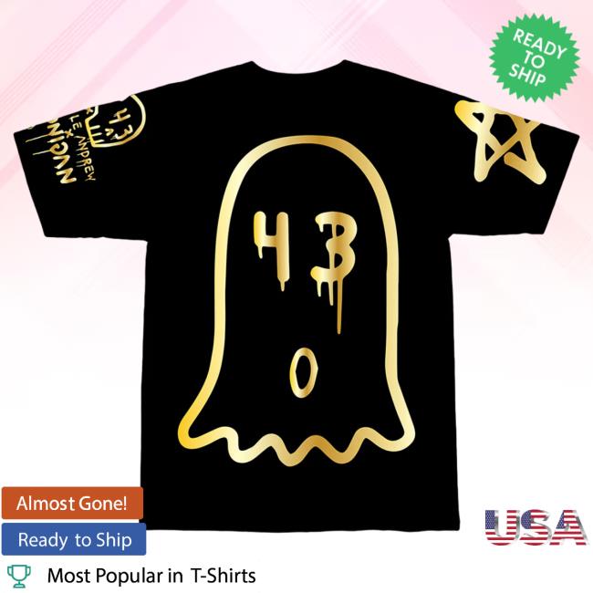 Official Hoonigan Merch Store Shop Ken Block X Trouble Andrew X Hoonigan Big Ghost/43 Gold Short Sleeve Shirt New Hoonigan Apparel Clothing