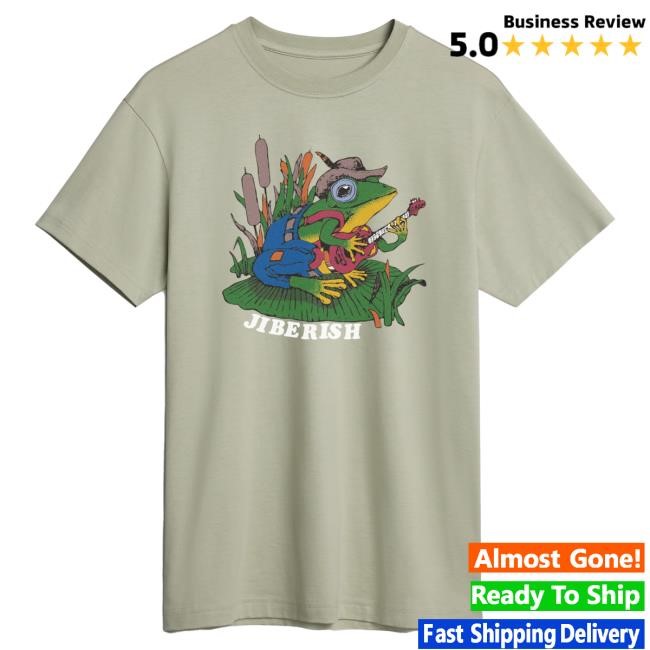 Official Jiberish Shop Banjo Frog Supima Black T Shirt