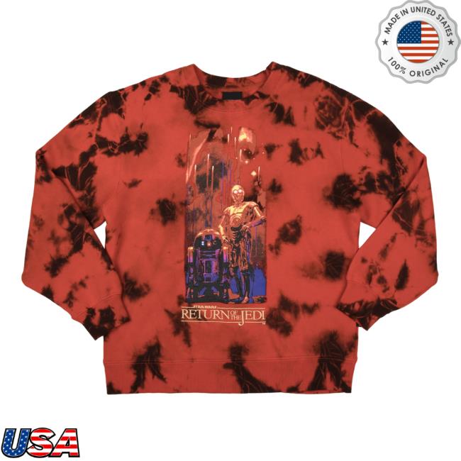 Official Heroes And Villains Clothing Store Merch Star Wars C-3Po & R2-D2 Black & Red Crewneck Sweatshirt HeroesandVillains