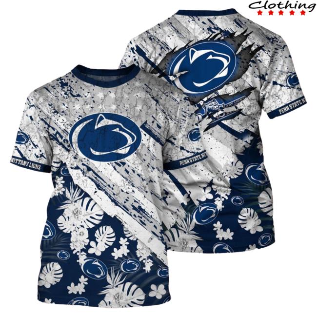 Banantees Penn State Nittany Lions Tropical Flower Style And Flag All Over Printed 3D Shirts