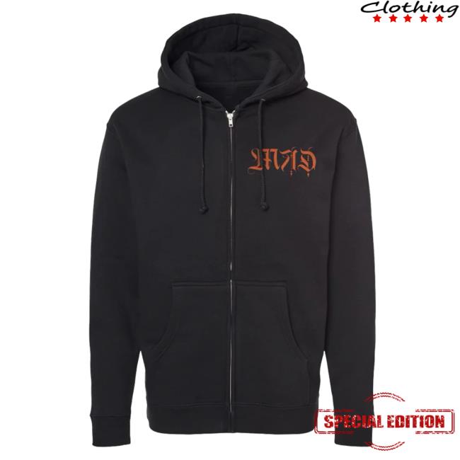 Eaj Store Merch Mad Zip-Up Crewneck Sweatshirt - Black