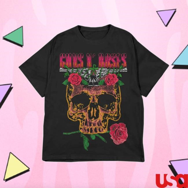 Guns N' Roses Official Merch Store 1991 Skull Black Tour Tee Guns N' Roses Clothing Shop Guns N' Roses Apparel