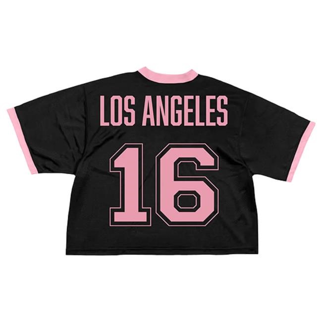 Deadline Tour Merch BLACKPINK Cropped Jersey LA Black Tee | Blackpink Official Merch Store