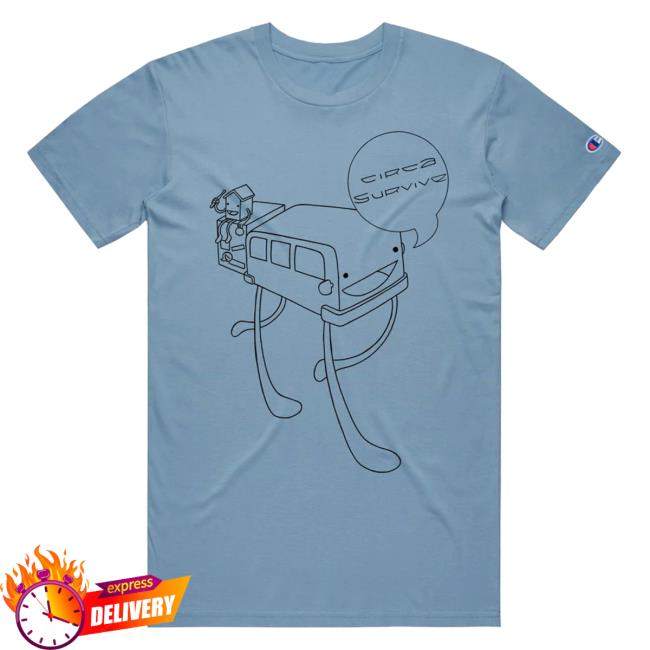 Official Circa Survive Bus T-Shirts Champion Light Blue Circasurvive