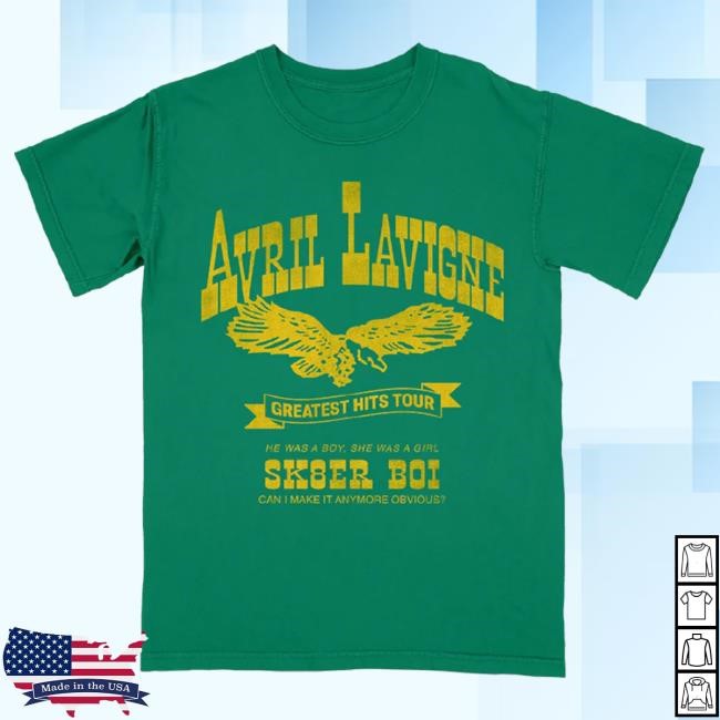 Official Avril Lavigne Merch Store Avril Lavigne Sk8er Boi Green Shirt 2024 AvrilLavigne