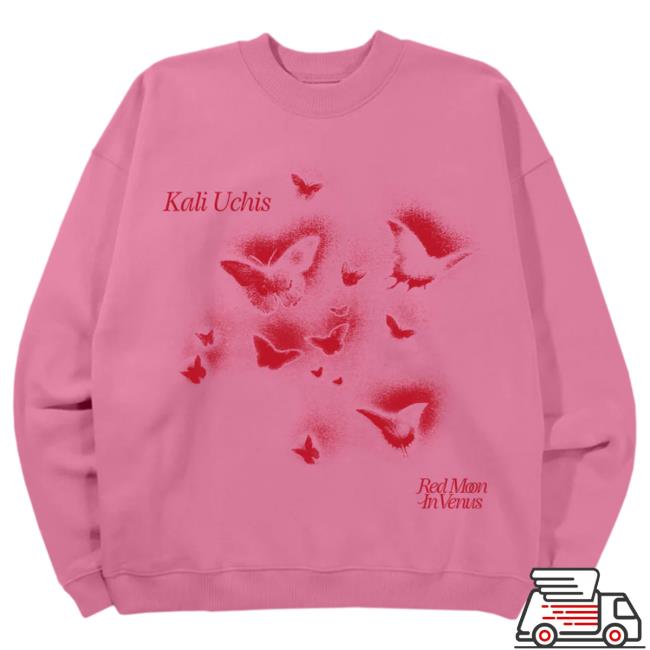 Official Kali Uchis Merch Store Pink Butterfly Popover Hoodie Kaliuchis Clothing Shop