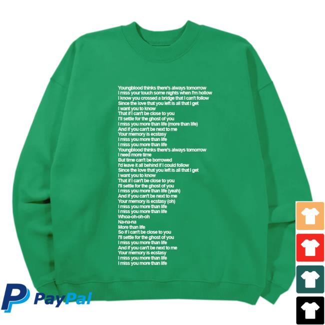 Official Justin Bieber Merch Store Shop Justin Bieber Ghost Lyrics Pullover Sweatshirt II JustinBieber Apparel Clothing