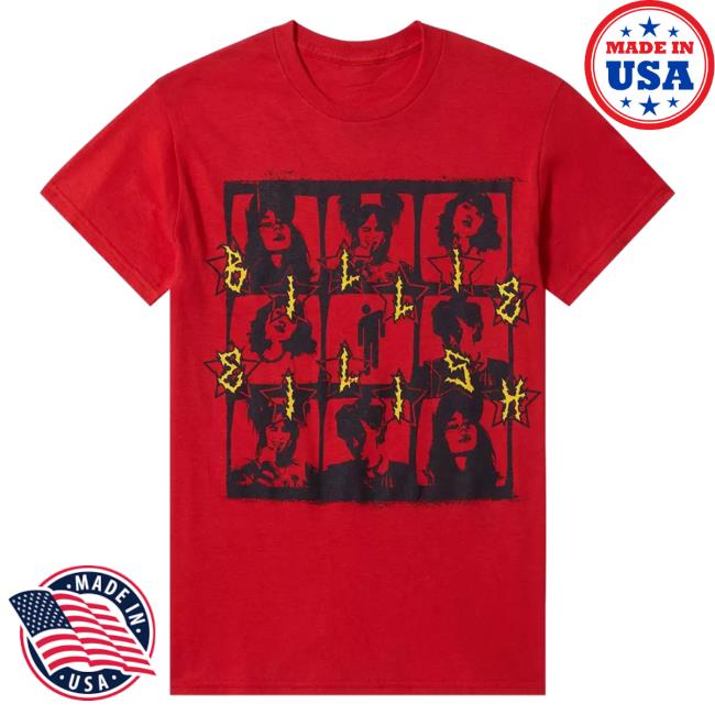 Official Billie Eilish Tours Merch Store Billie Eilish Grid Boyfriend Fit Girls Shirts BillieEilish Apparel Clothing Shop Billieeilishtrs