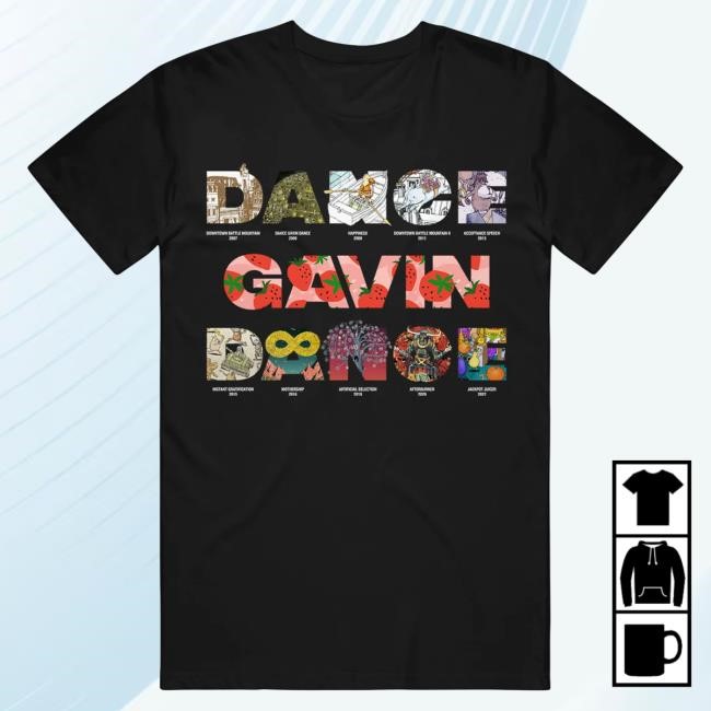 Official Dance Gavin Dance Merch Discography - Black New Shirt DanceGavinDance