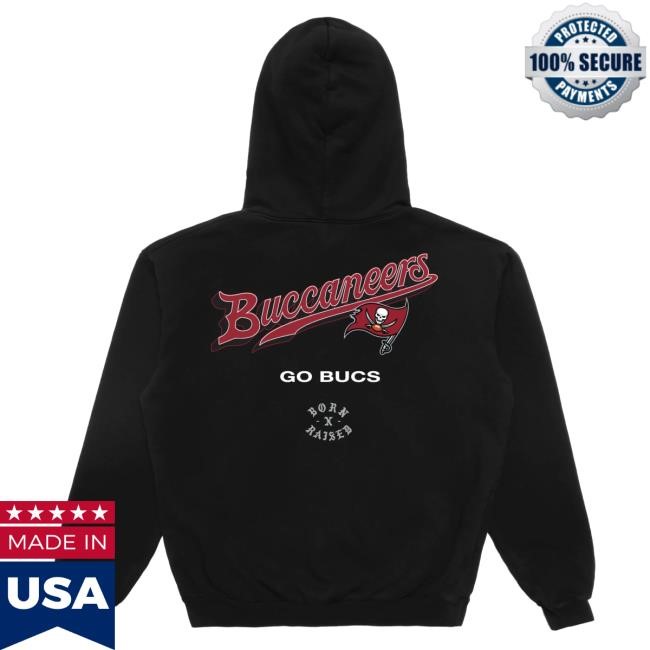 Official Born X Raised Clothing Born X Raised + Buccaneers Pro Script Tees: Black NFL 2025 Kickoff