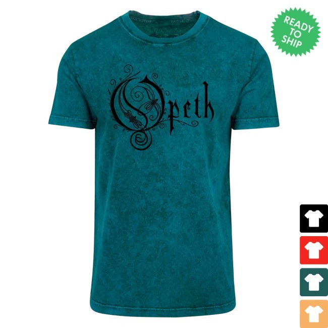 Official .Opeth - 'Logo' Acid Washed Tee - Opeth