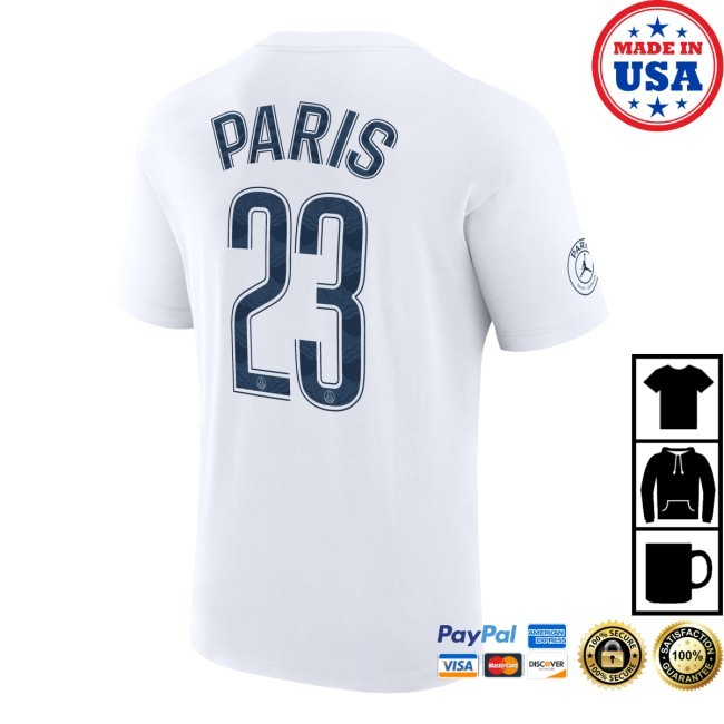 'Paris 23' Psg Wings - Blanc T Shirt