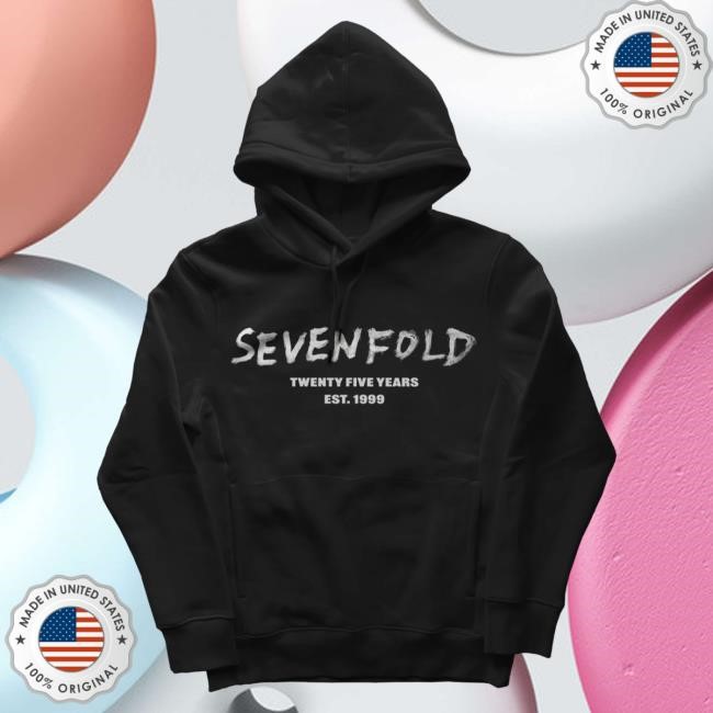 Official Avenged Sevenfold Apparel Merch Sevenfold 25th Anniversary Long Sleeve Hoodie A7X World