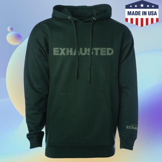 Official Philip Defranco Merch Store Beautiful Bastard Exhausted Crew neck Sweatshirt - Green Beautifulbastard Philipdefranco Shop