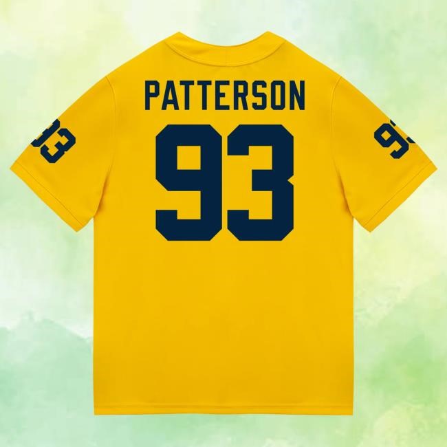 Official The M Den Michigan Wolverines #93 Benny Patterson Student Athlete Maize Football Jersey Hot Shirt