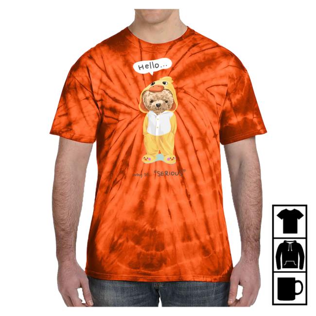 Official Tee Shirt Palace Hello Why So Serious Tie Dye T-Shirt Orange Teeshirtpalace