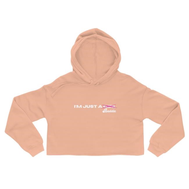 Just A Baddie Peach Crop Hoodie Natalie Nunn