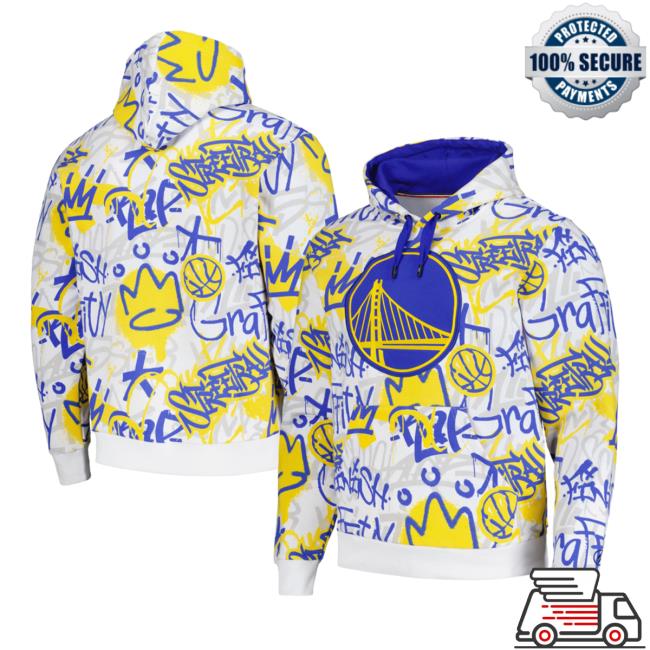 Official Lids Clothing Merch Store Shop Golden State Warriors Fisll Graffiti Hoodie 3D All Over Print