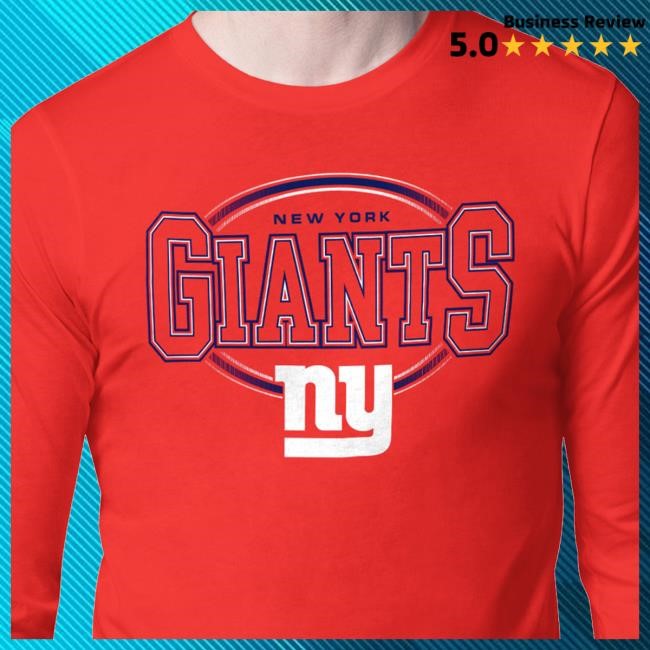 Official New York Giants Men's Starter Royal New York Giants Team Track Graphic Long Sleeve Tee NewYorkGiants
