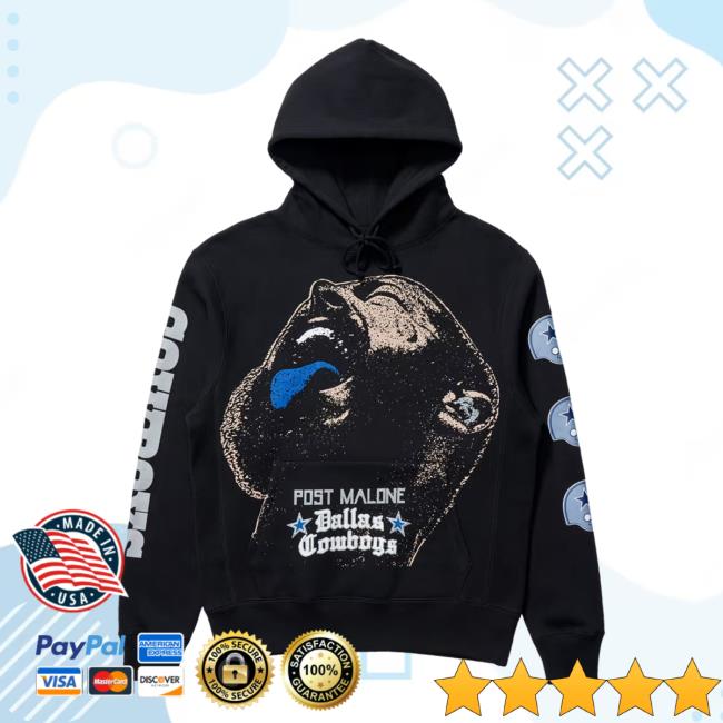 Post Malone Cowboys Post Malone + Dallas Cowboys Posty Hoodies