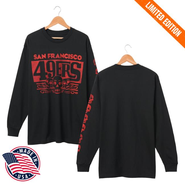Official Junk Food Apparel Clothing Store Shop Junkfoodclothing San Francisco 49ers with a Dia De Los Muertos Long Sleeve Shirts