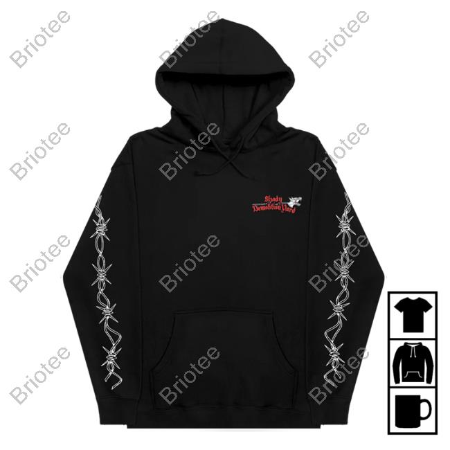Official Eminem Clothing Store Shop Merch Slim Shady Demolition Barbed Wire Sweatshirt Black