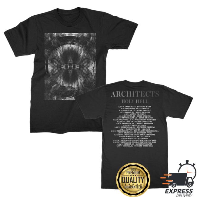Official Kings Road Merch Store Architects Merch Store Shop Architects Holy Hell 2019 Tour T Shirt (Black) KingsRoadMerch