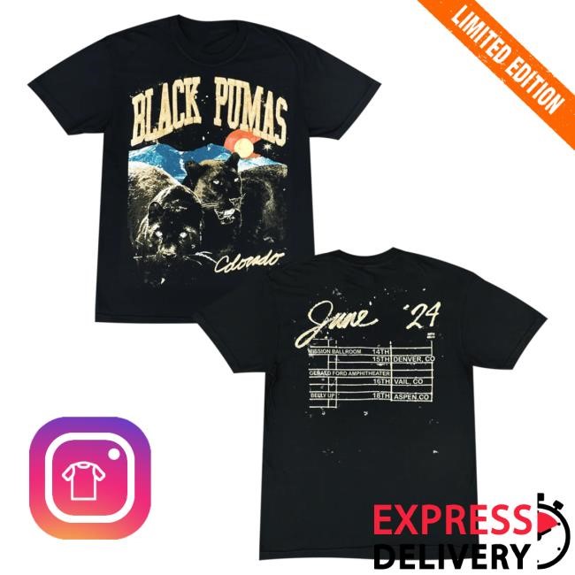 Official Hellomerch Black Pumas Colorado Tshirt Hello Merch