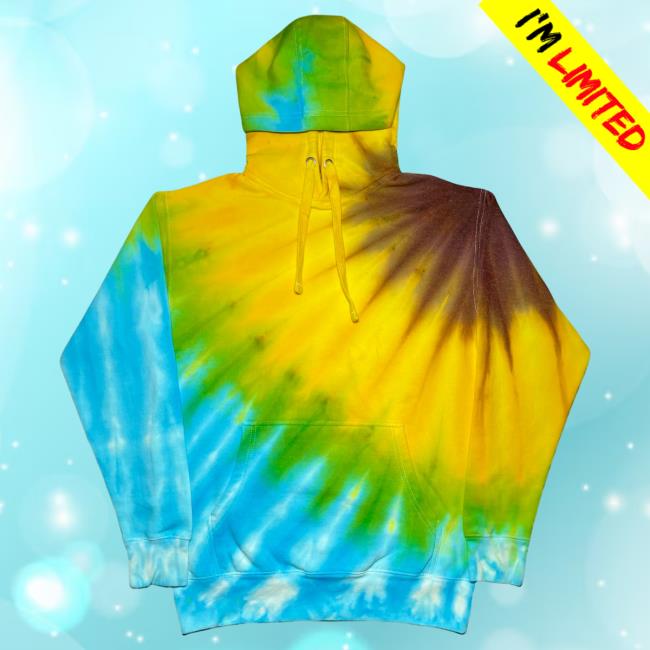 Official The Tie Dye Company Aqua Blue Sunflower Tie Dye Crew neck Sweatshirt