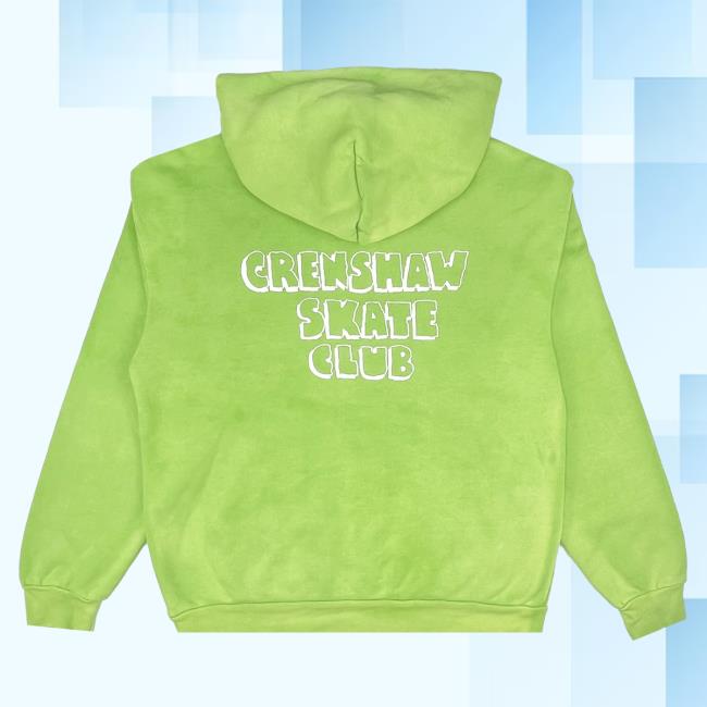 Official Crenshaw Skate Club Og Logo Pullover Hoodie (Sun Faded) Lime CrenshawSkateClub