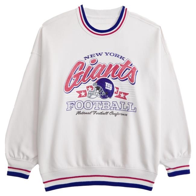 Official Abercrombie And Fitch Clothing New York Giants Vintage Sunday Crewneck NFL by Abercrombie