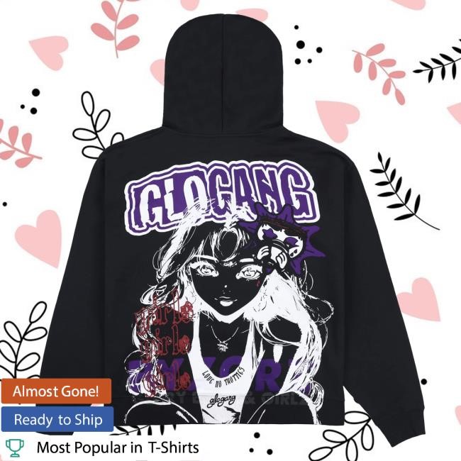 Official Glo Gang Merch Store Glo Gang Glo Sun Logo Purple Vert Zip Up Hooded Sweatshirt (Black) GloGang
