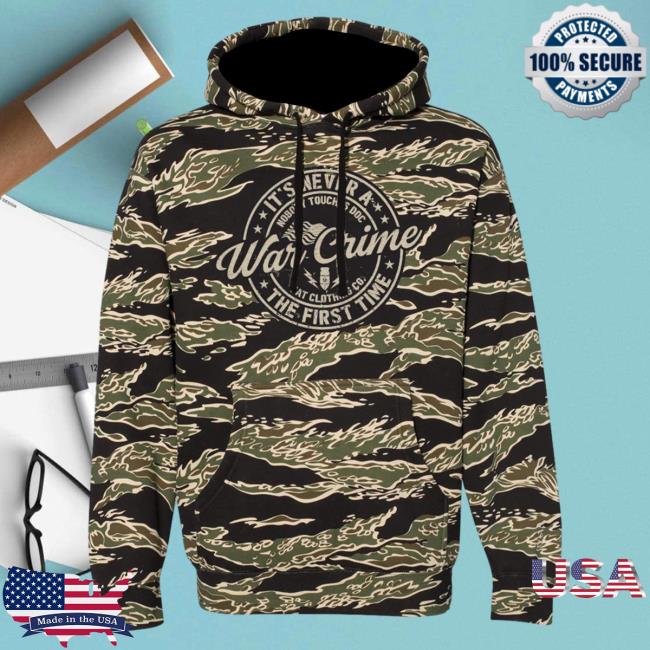 Official The Fat Electrician Merch Bunker Branding War Crime Tiger Camo Crew neck