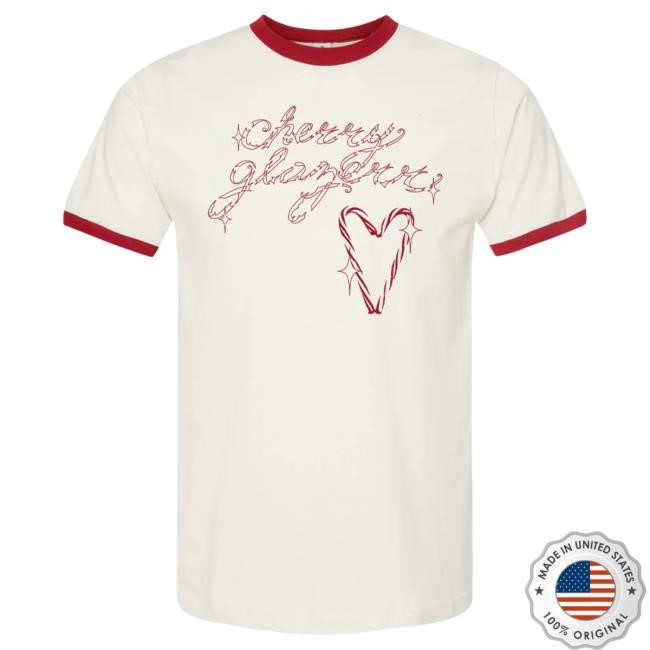 Official Hello Merch Cherry Glazerr Candy Cane Heart Ringer T Shirt HelloMerch
