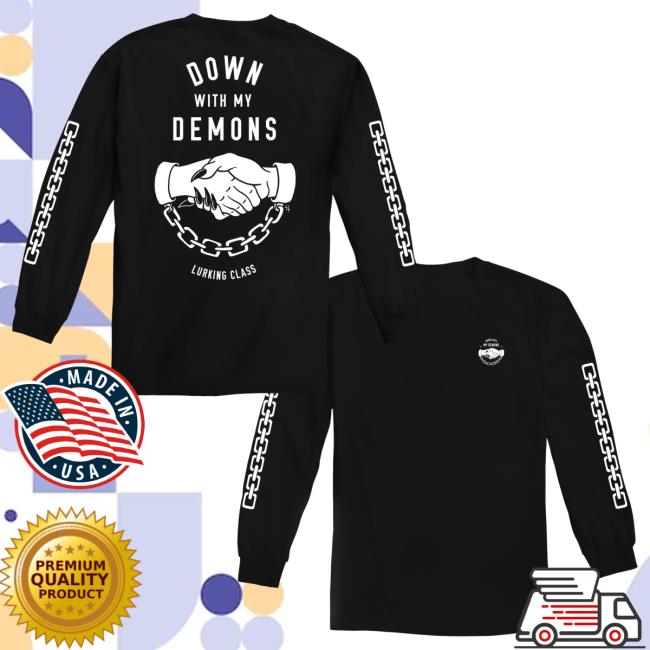 Official Lurking Class Clothing Down With My Demons Long Sleeve Tshirt Black LurkingClass