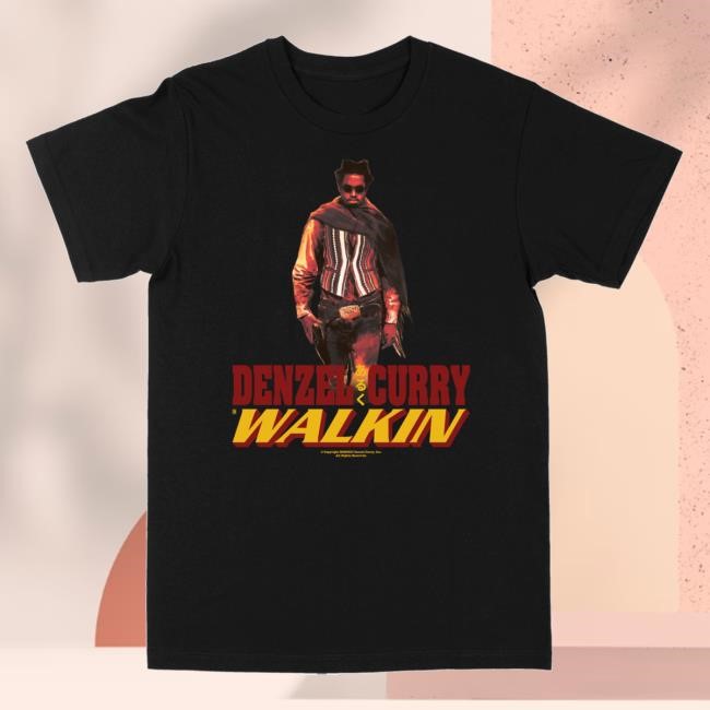 Denzel Curry Official Merch Shop Melt Tour Walkin' Black Tshirt