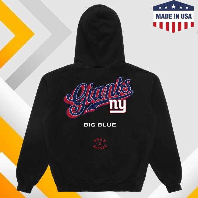 Unisex New York Giants Born x Raised Black Pro Script Hood NFL Shop Store
