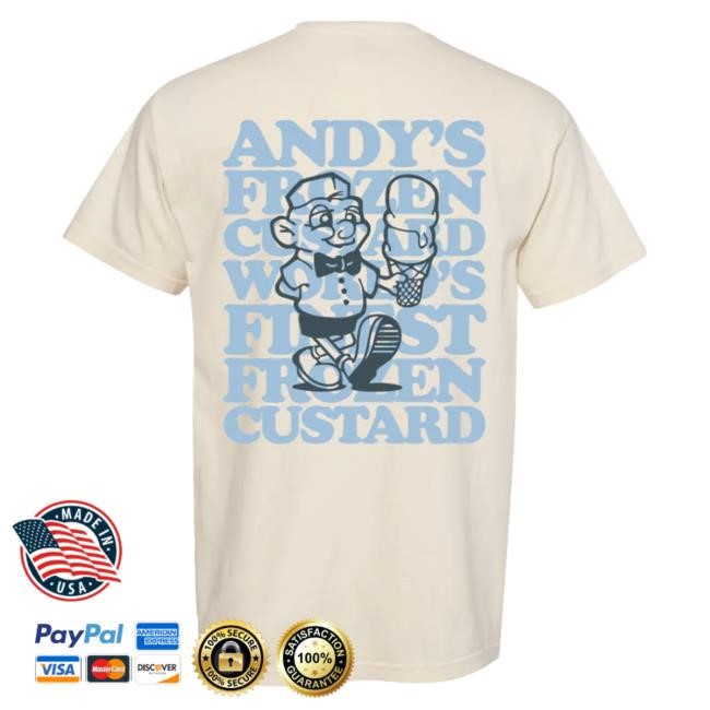 Official Andy's Frozen Custard Merch Andy's Comfort Colors Hugh Tshirt -Ivory Official Andy's Frozen Custard Merch Andy's Comfort Colors Hugh Shirts -Ivory