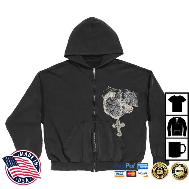 Official Tupac Shakur Merch Store 2Pac Untitled Zip Hooded Sweatshirt