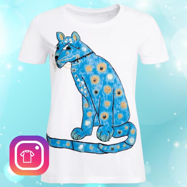Official ABBA The Museum Merch Shop Blue Cat Shirt