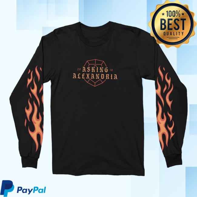Official Asking Alexandria Store Flames Long Sleeve Tshirt
