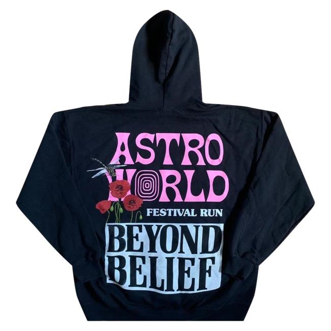 Official Travis Scott Merch Store Travis Scott Astroworld Festival Run Beyond Belief Long Sleeve Tee Shirt Black TravisScott Shop