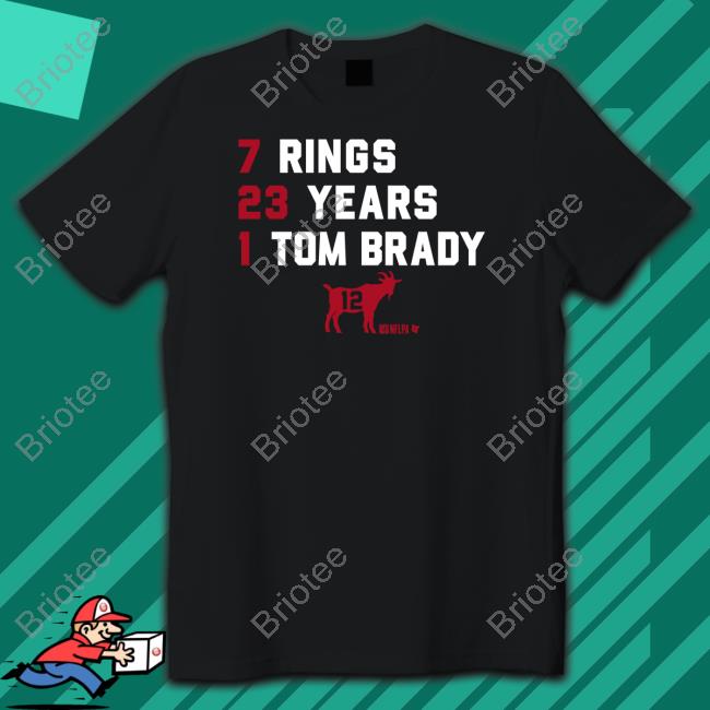 Official Breakingt Merch 7 Rings 23 Years 1 Tom Brady Goat List 2023 Shirt
