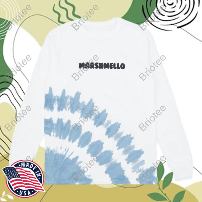 Official Marshmello Music Clothing Store Shop Mello Spot Tie Dye L/S Crewneck Sweatshirt White Marshmellomusic Merch