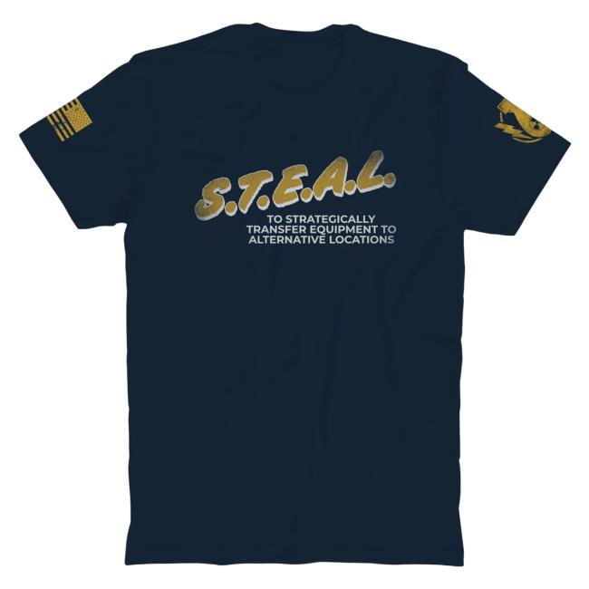 Official The Fat Electrician Merch Bunker Branding The Fat Electrician S.T.E.A.L. Shirt 2023 Navy BunkerBranding