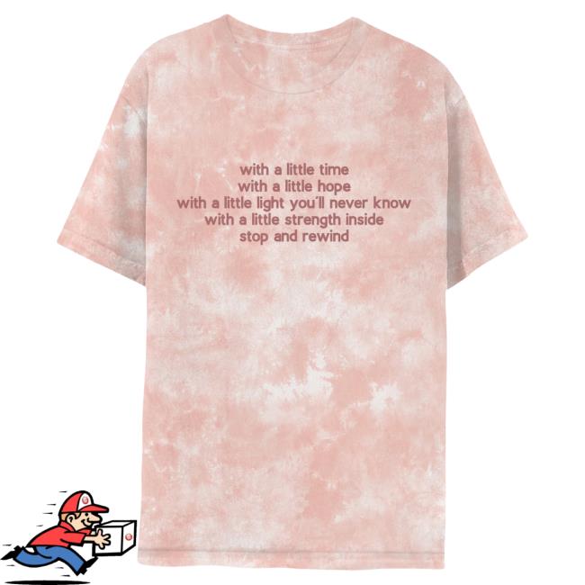 Official Merch Bar Delta Goodrem Stop And Rewind Tie Dye Lyric Top Shirt Peach Tie-Dye MerchBar