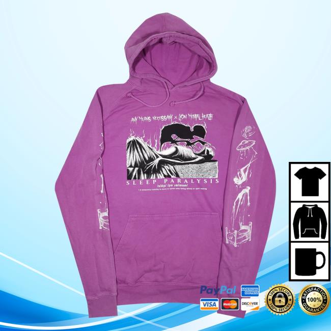 Official Any Means Necessary Clothing Sleep Paralysis Pullover Hoodie Vintage Orchid