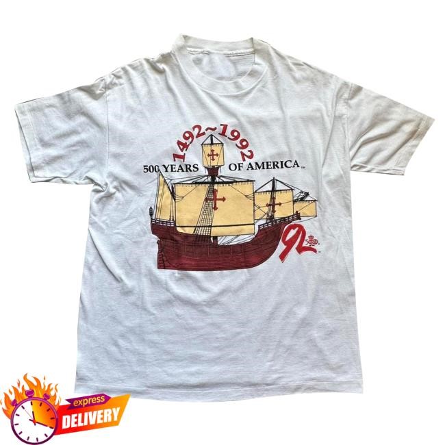 1492 - 1992 Vintage 500 Years Of America Ship Top Shirt